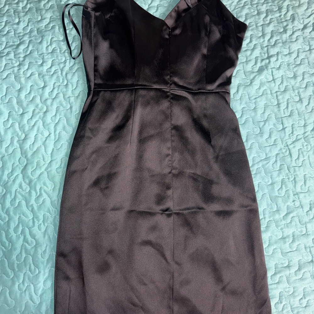 Women’s Gianni Bini Black Satin V-Neck Slip Dress Size 0
